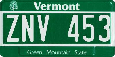 VT license plate ZNV453
