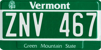 VT license plate ZNV467