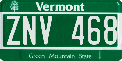 VT license plate ZNV468