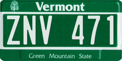 VT license plate ZNV471