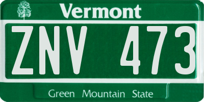 VT license plate ZNV473