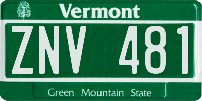 VT license plate ZNV481