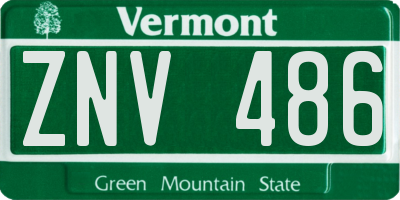 VT license plate ZNV486