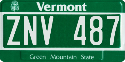 VT license plate ZNV487