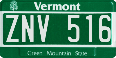 VT license plate ZNV516