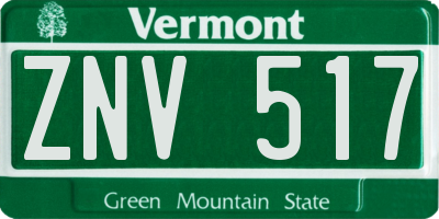 VT license plate ZNV517