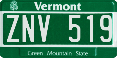 VT license plate ZNV519