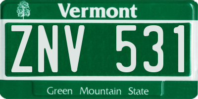 VT license plate ZNV531