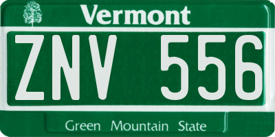 VT license plate ZNV556
