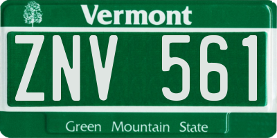 VT license plate ZNV561
