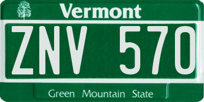 VT license plate ZNV570