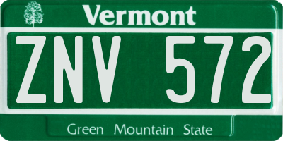 VT license plate ZNV572