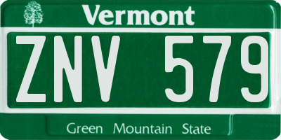 VT license plate ZNV579