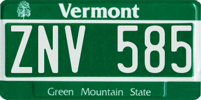 VT license plate ZNV585