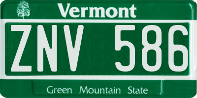 VT license plate ZNV586