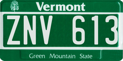 VT license plate ZNV613