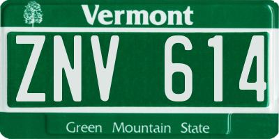 VT license plate ZNV614
