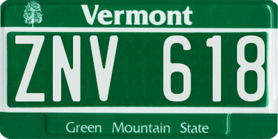 VT license plate ZNV618