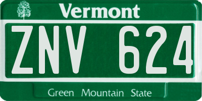 VT license plate ZNV624