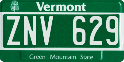 VT license plate ZNV629
