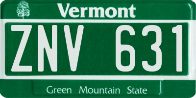 VT license plate ZNV631