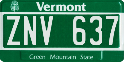 VT license plate ZNV637