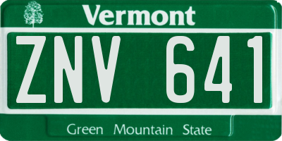 VT license plate ZNV641