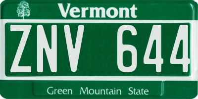 VT license plate ZNV644