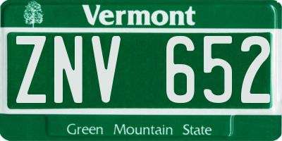 VT license plate ZNV652