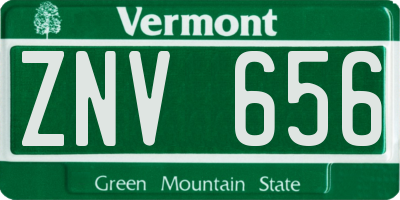 VT license plate ZNV656