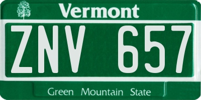 VT license plate ZNV657