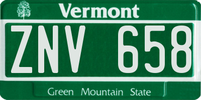 VT license plate ZNV658