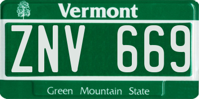 VT license plate ZNV669