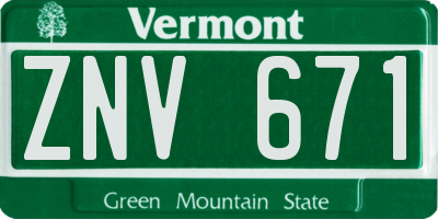VT license plate ZNV671