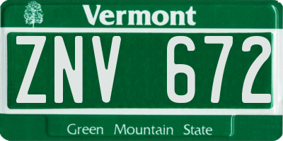 VT license plate ZNV672