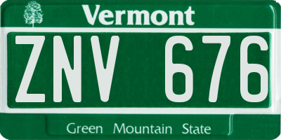 VT license plate ZNV676