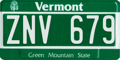 VT license plate ZNV679