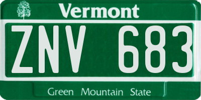 VT license plate ZNV683