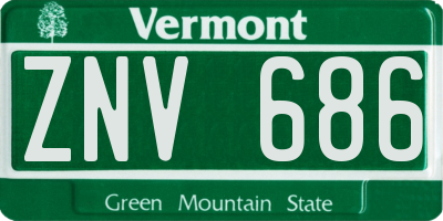 VT license plate ZNV686