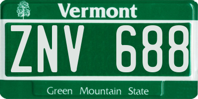 VT license plate ZNV688