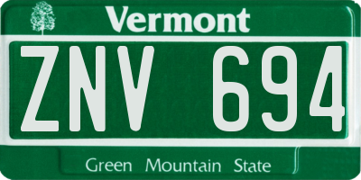 VT license plate ZNV694