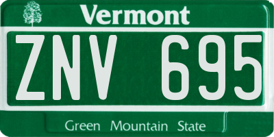 VT license plate ZNV695