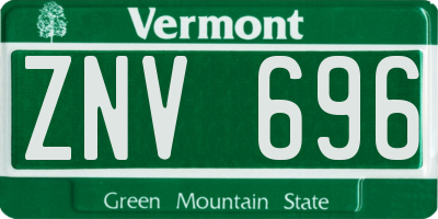 VT license plate ZNV696