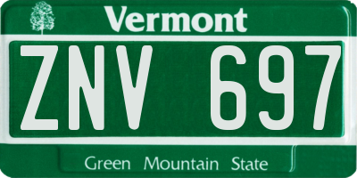 VT license plate ZNV697