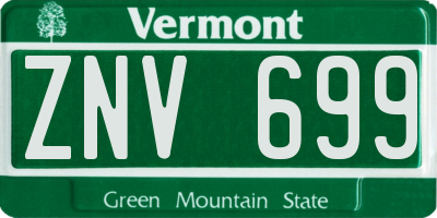 VT license plate ZNV699