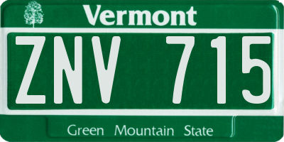 VT license plate ZNV715