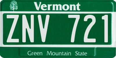 VT license plate ZNV721