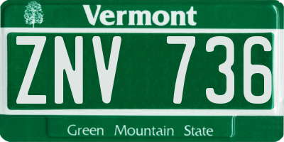 VT license plate ZNV736
