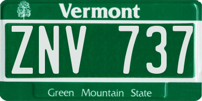 VT license plate ZNV737
