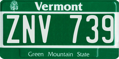 VT license plate ZNV739